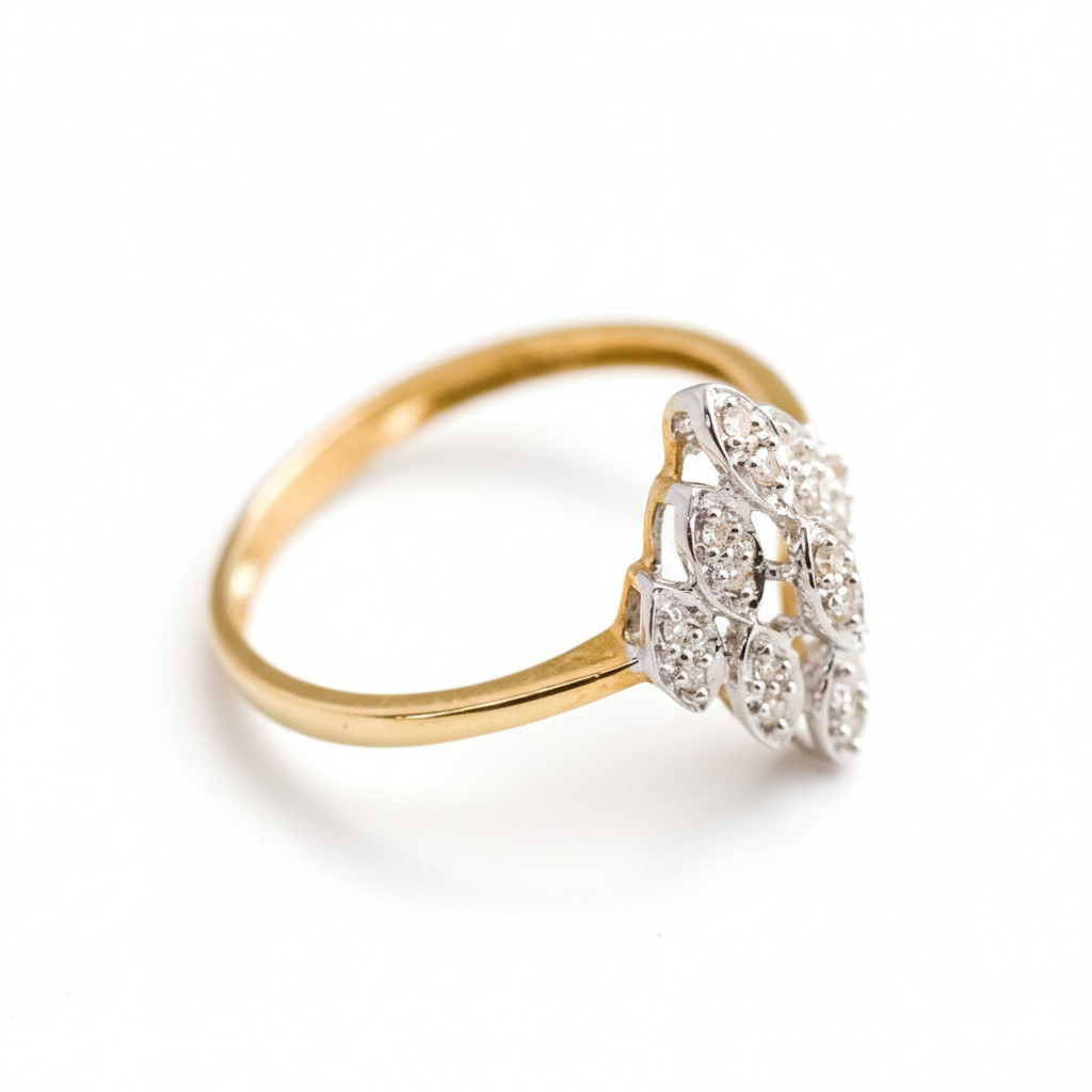 9ct Gold Diamond Marquise Cluster Ring