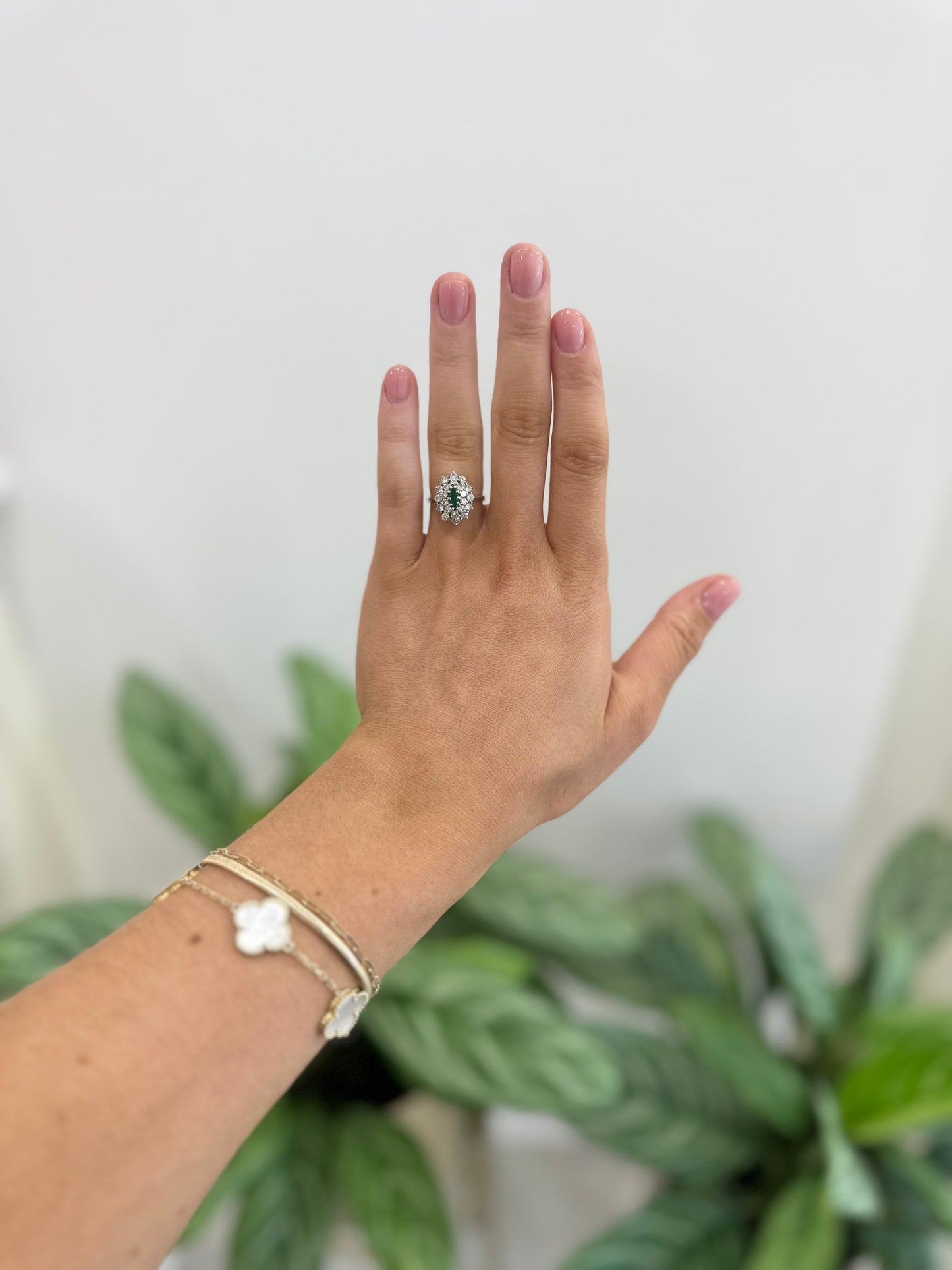 Emerald Cluster Ring