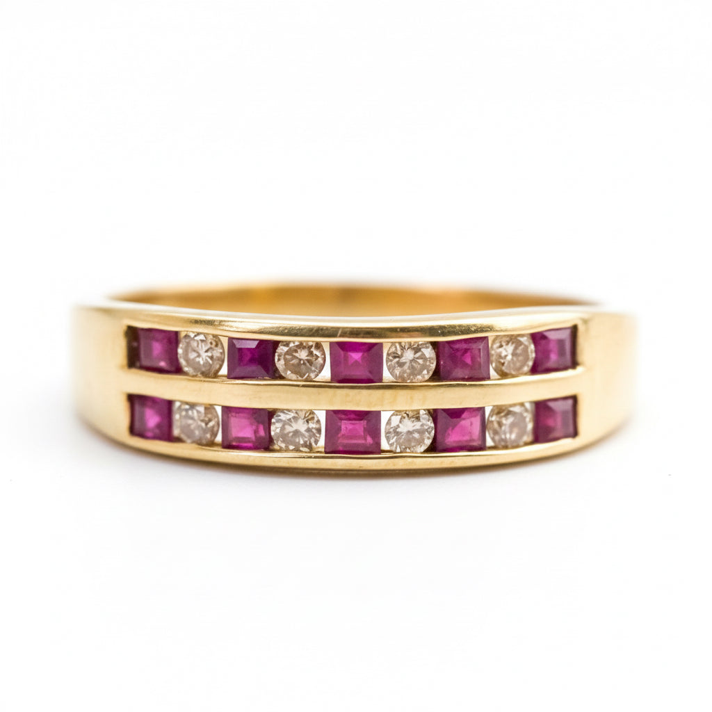 9ct Gold Ruby & Diamond Ring