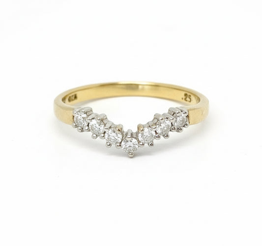9ct Gold Diamond Wishbone Ring
