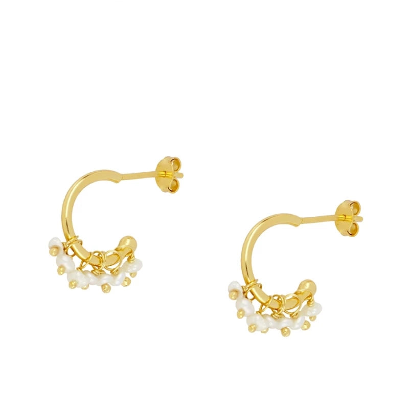 Arlie Coloured Gold Plated Hoop Earrings