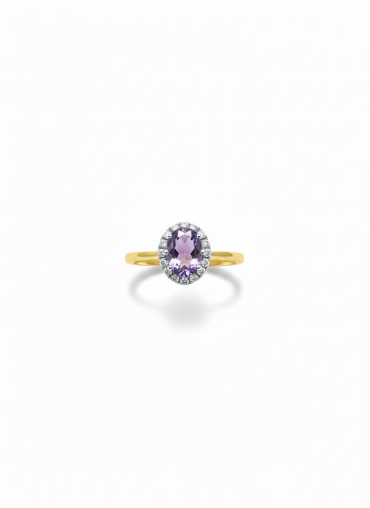 9ct Purple Amethyst  & Diamond Ring