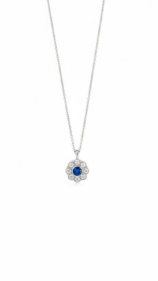 9ct Sapphire & Diamond Necklace