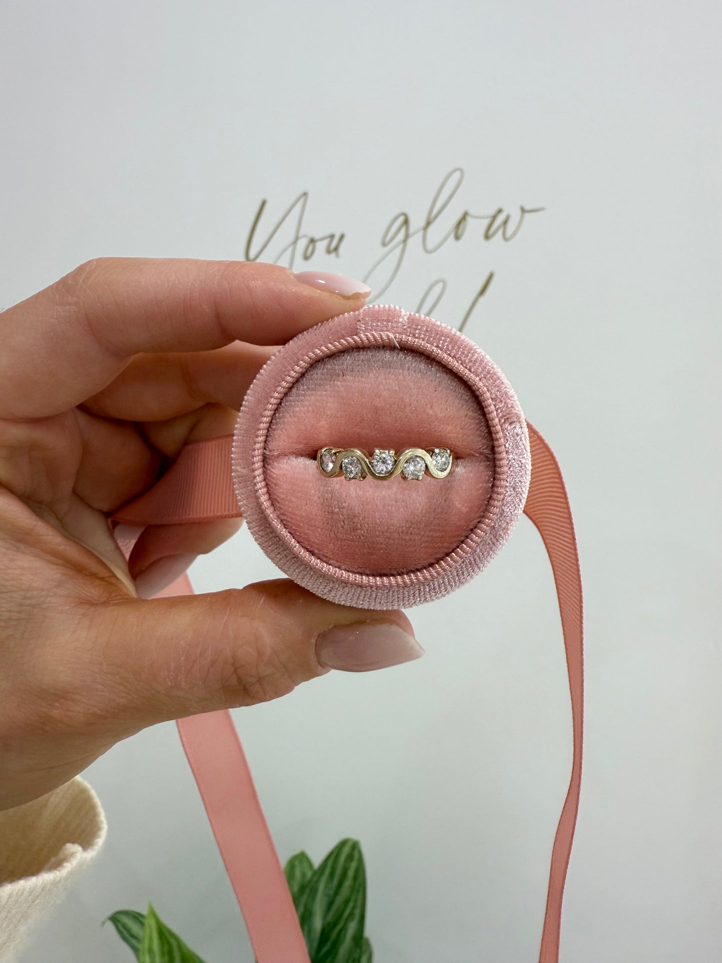 9ct Gold Five Stone CZ Ring