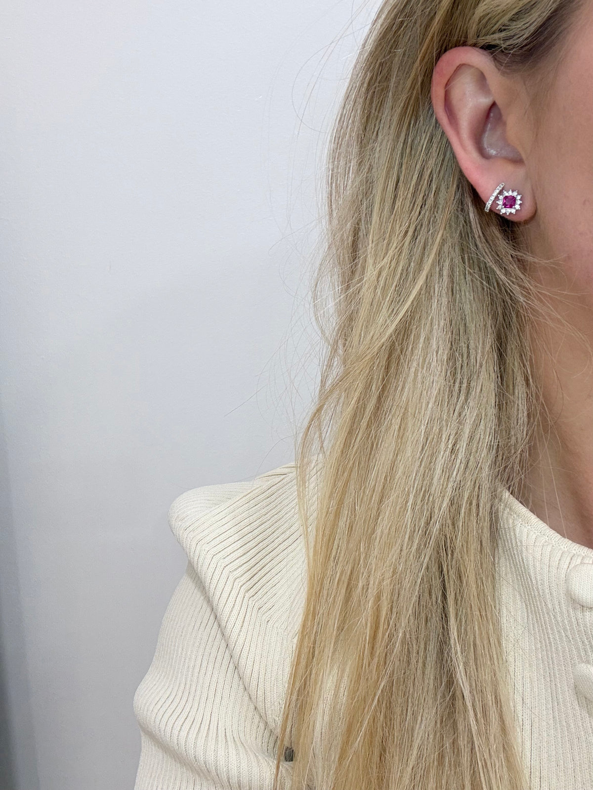 Gold Plated Diane Pink Earrings