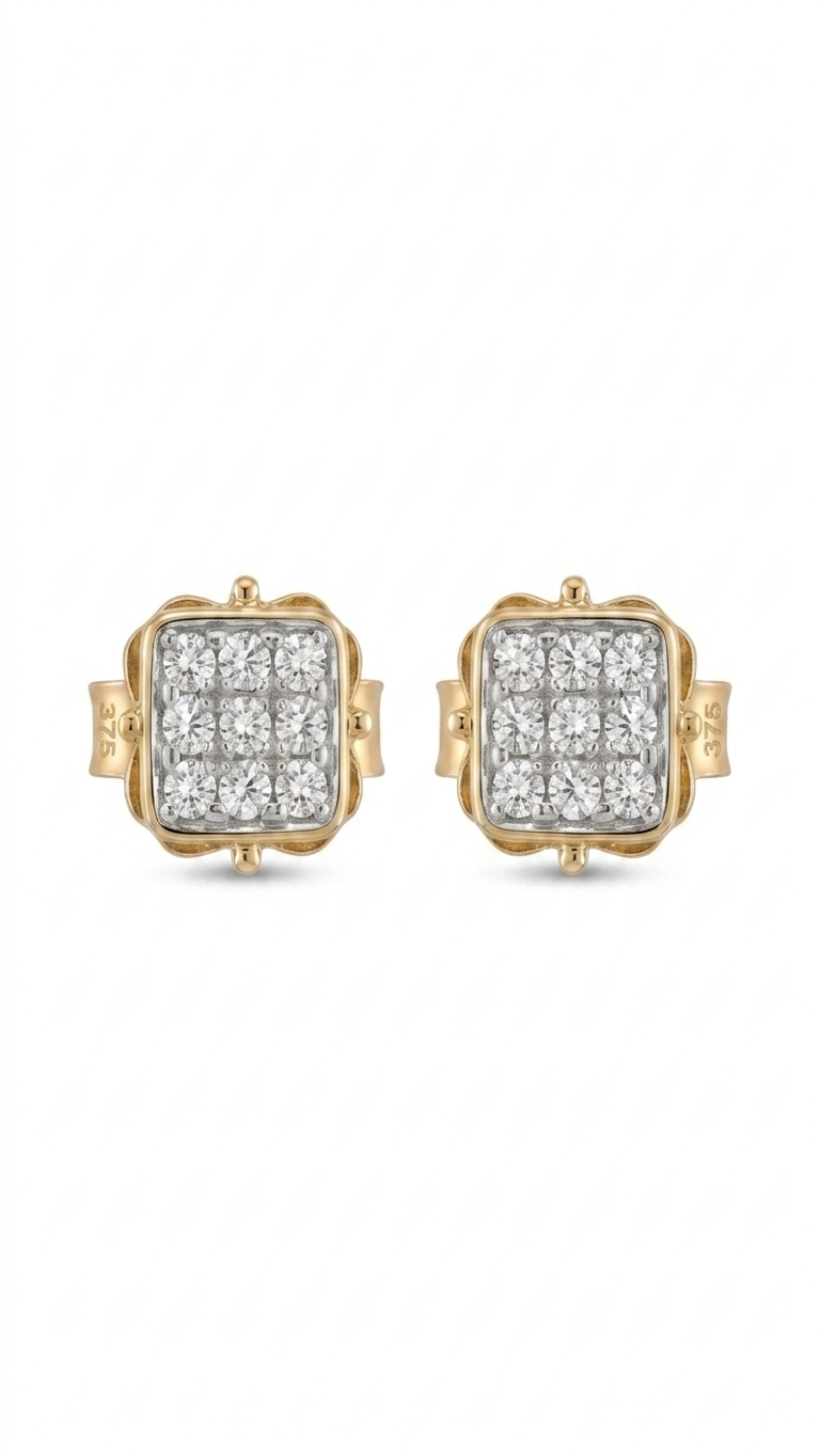 Garcie 9ct Gold Cubic Zirconia Stud Earrings
