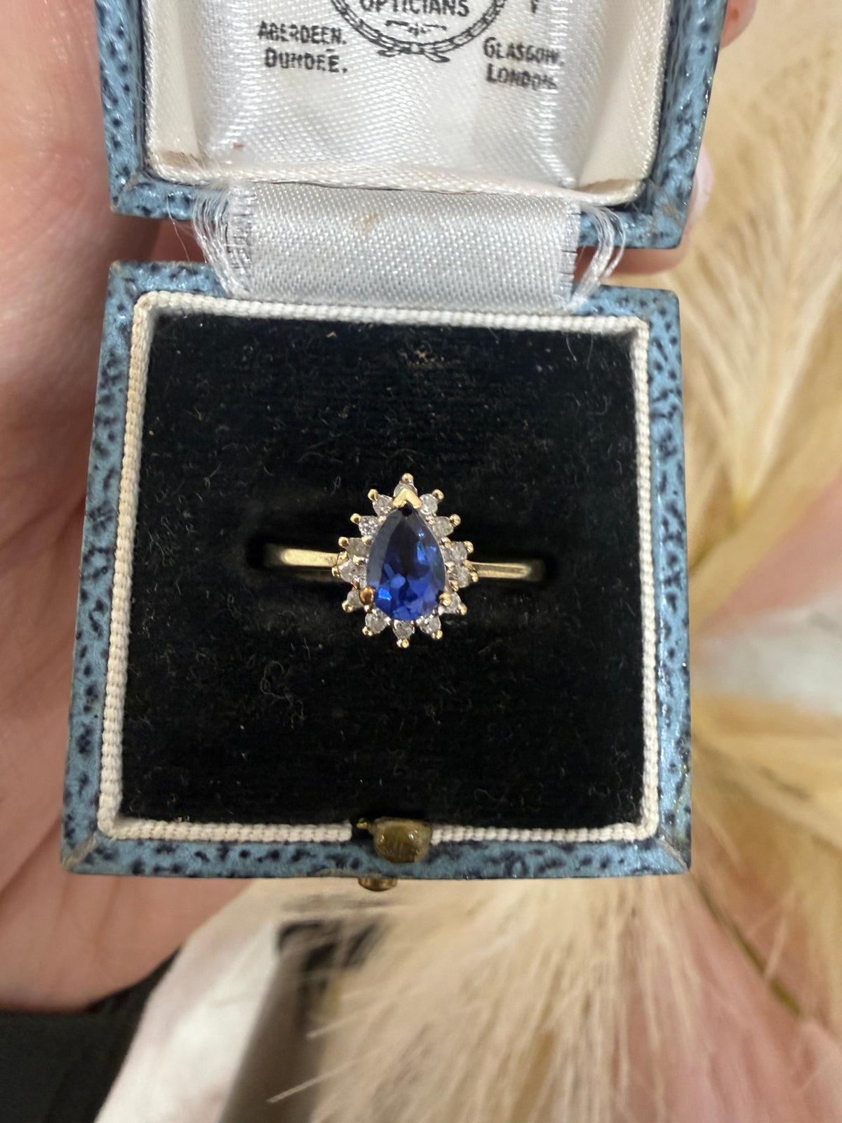 9ct Gold, Sapphire and Diamond Cluster Ring