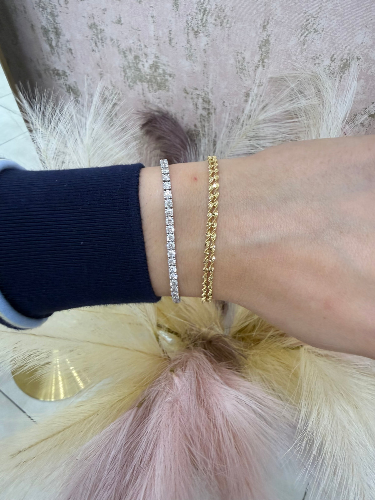 Rita Gold Plated Double Singapore Link Bracelet