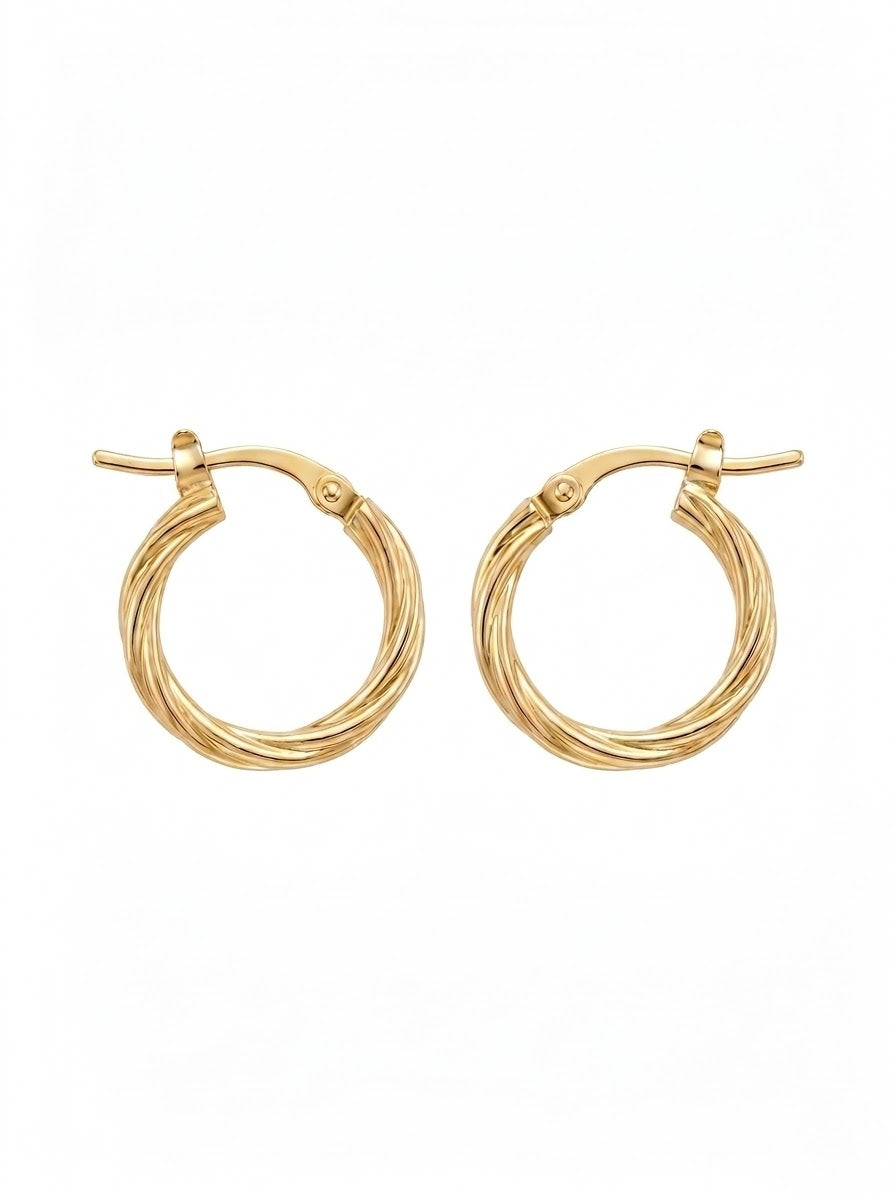 Camden Gold Plated Twist Hoop Earrings