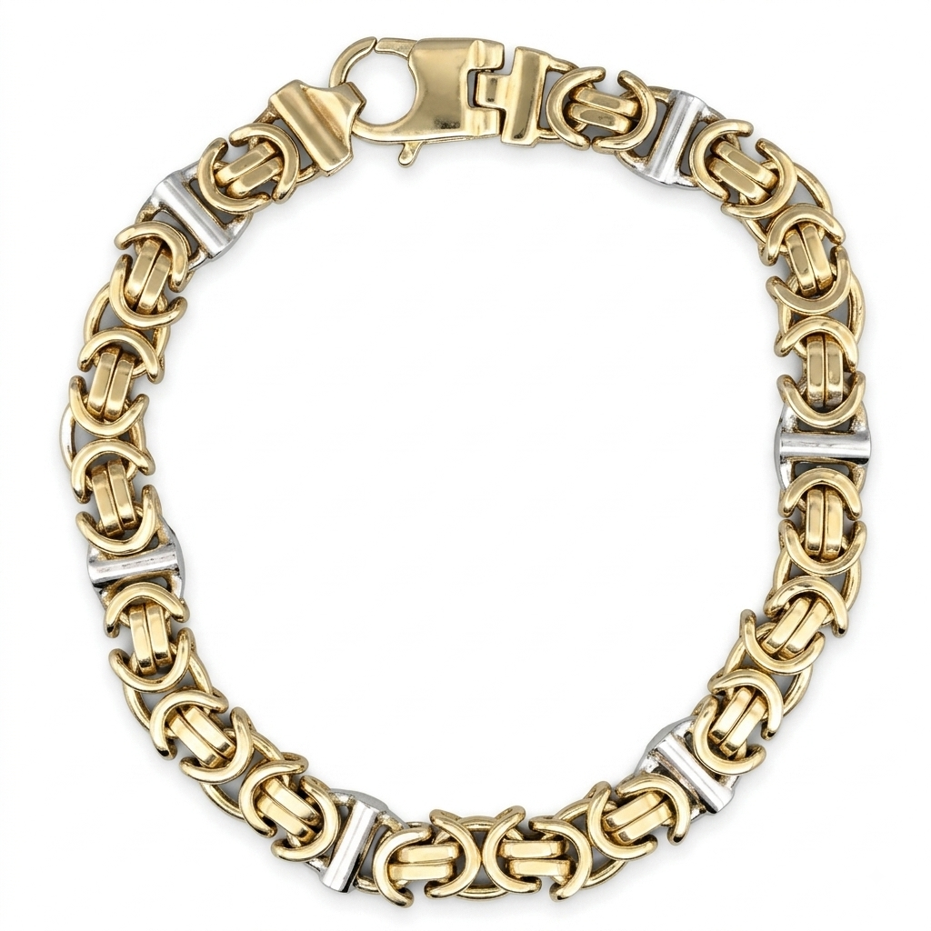 9ct Bi Colour Fancy Link Bracelet