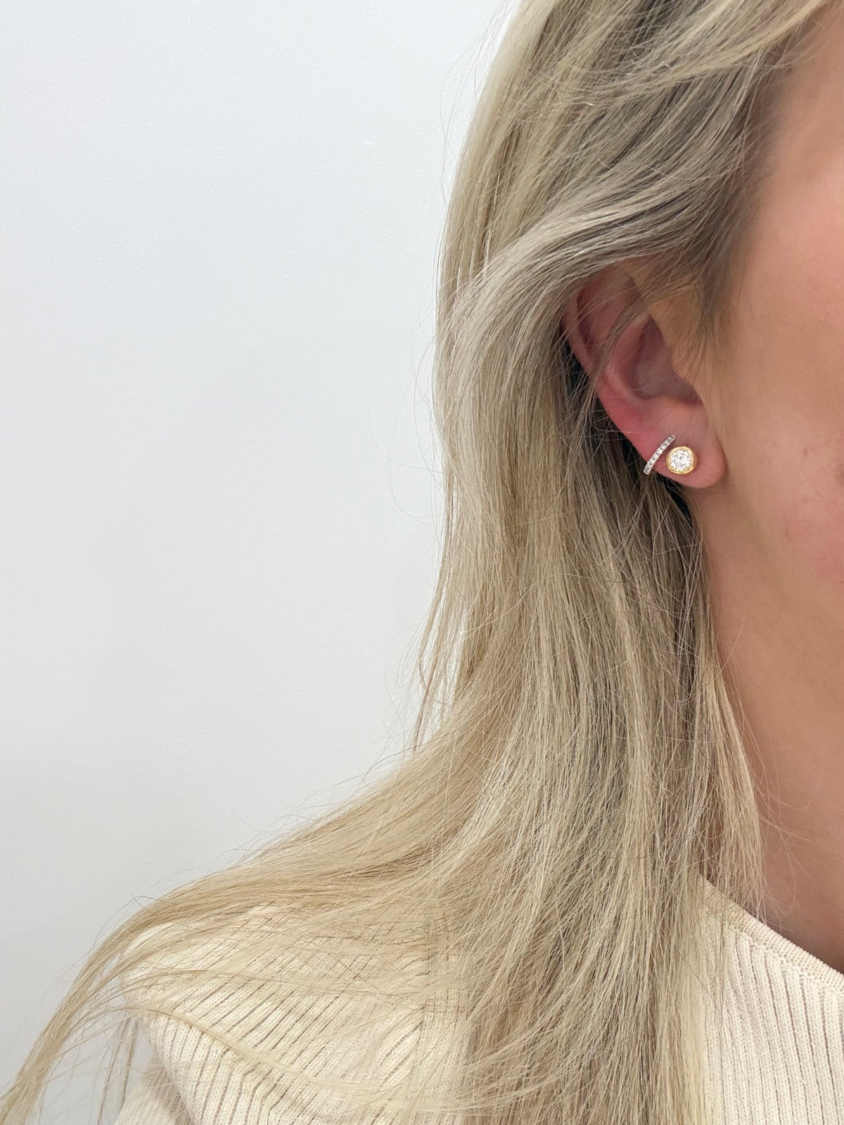 Gold Plated Cubic Zirconia Stone Earrings