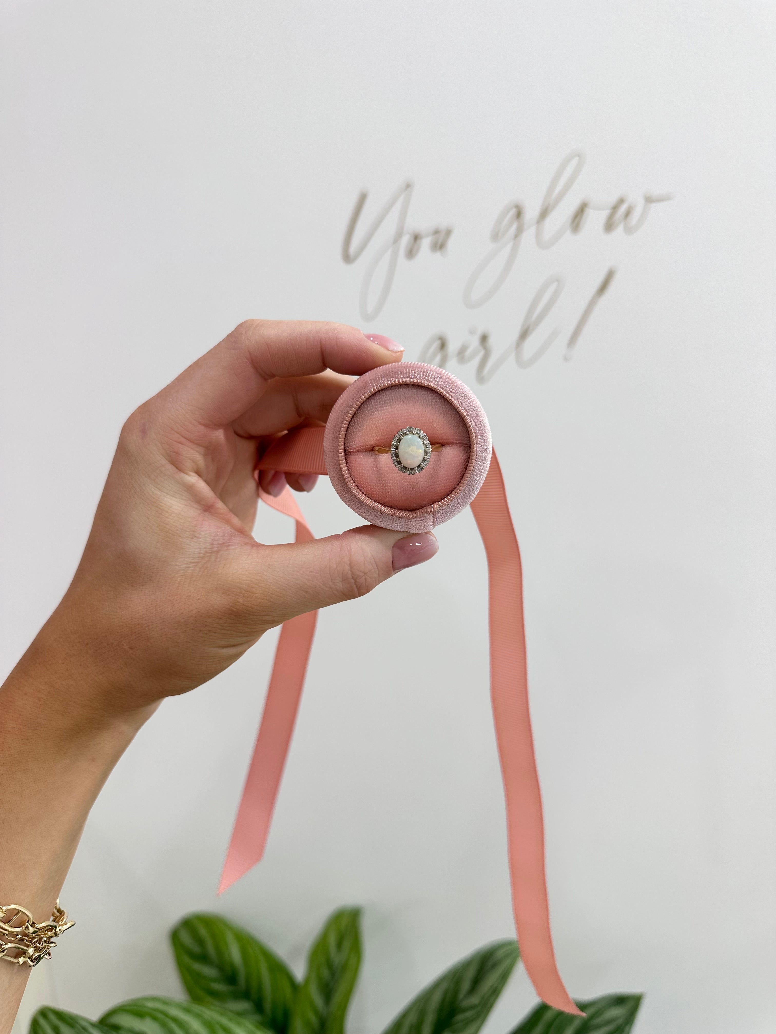 18ct Gold Opal & Diamond Ring