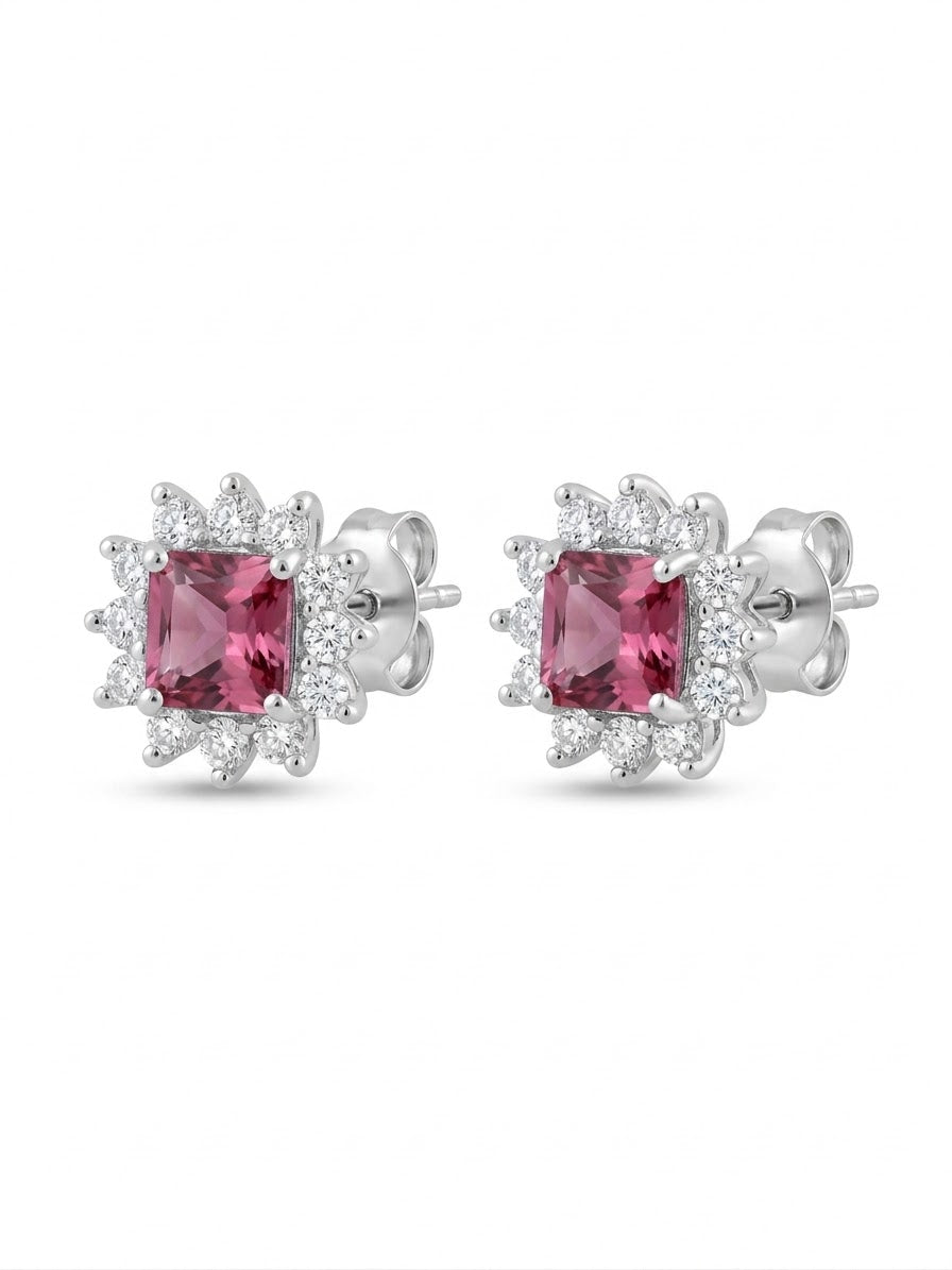 Gold Plated Diane Pink Earrings