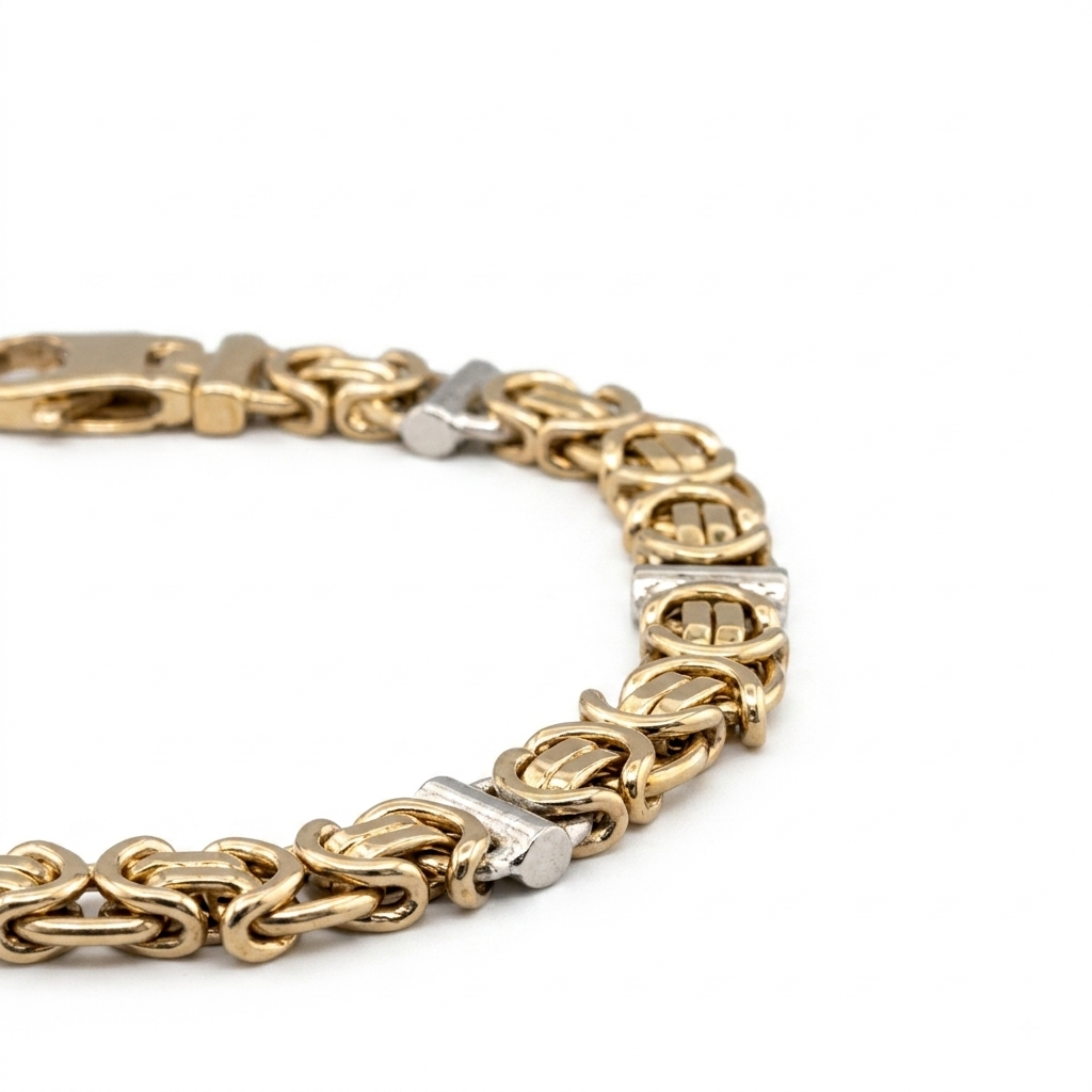 9ct Bi Colour Fancy Link Bracelet