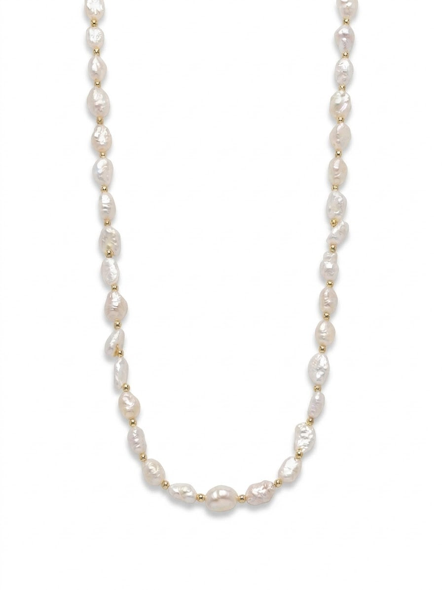 Odette Gold Plated Baroque Pearl Necklace