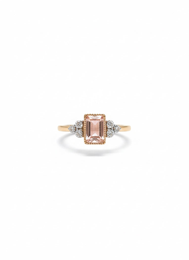 Pink Morganite & Diamond Ring
