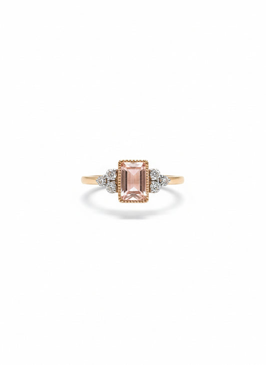 Pink Morganite & Diamond Ring