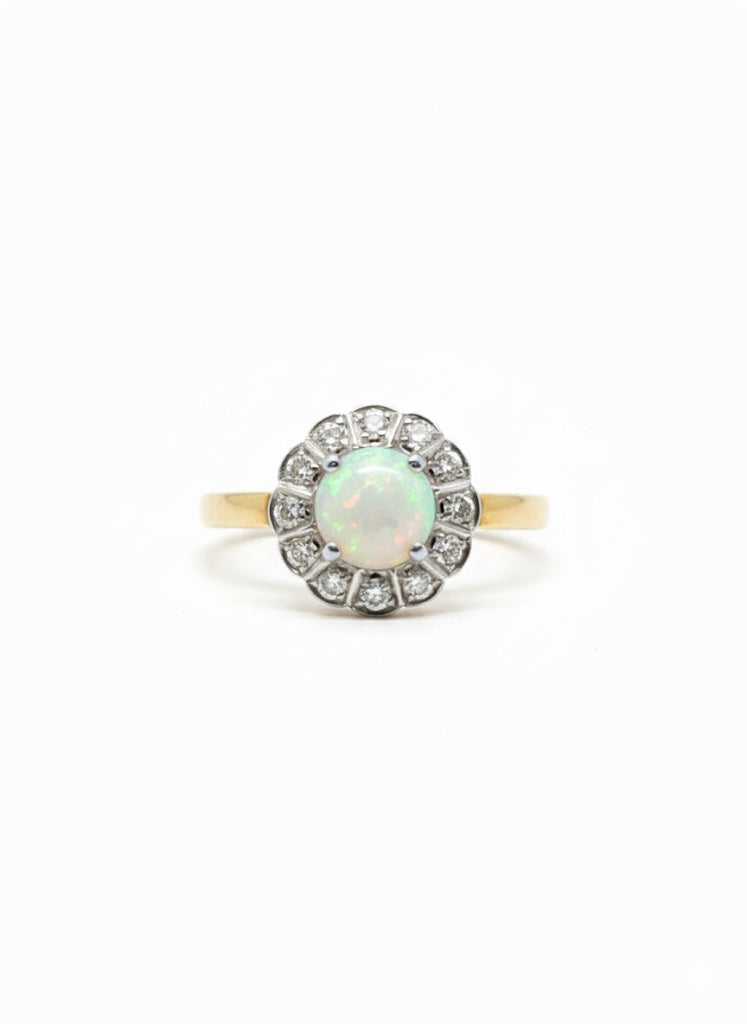 9ct Opal & Diamond Ring