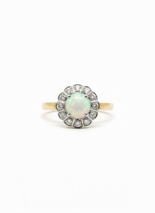 9ct Opal & Diamond Ring
