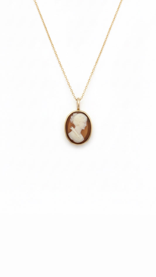 9ct Antique Edwardian and Shell Cameo Necklace