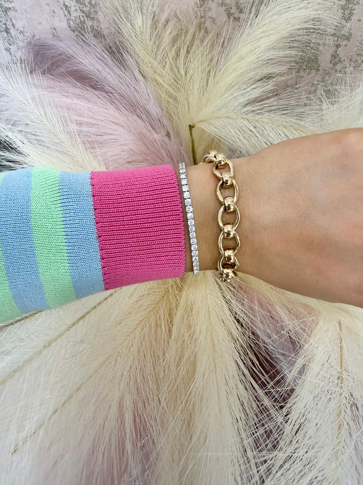 9ct Gold Heavy Roller Link Bracelet