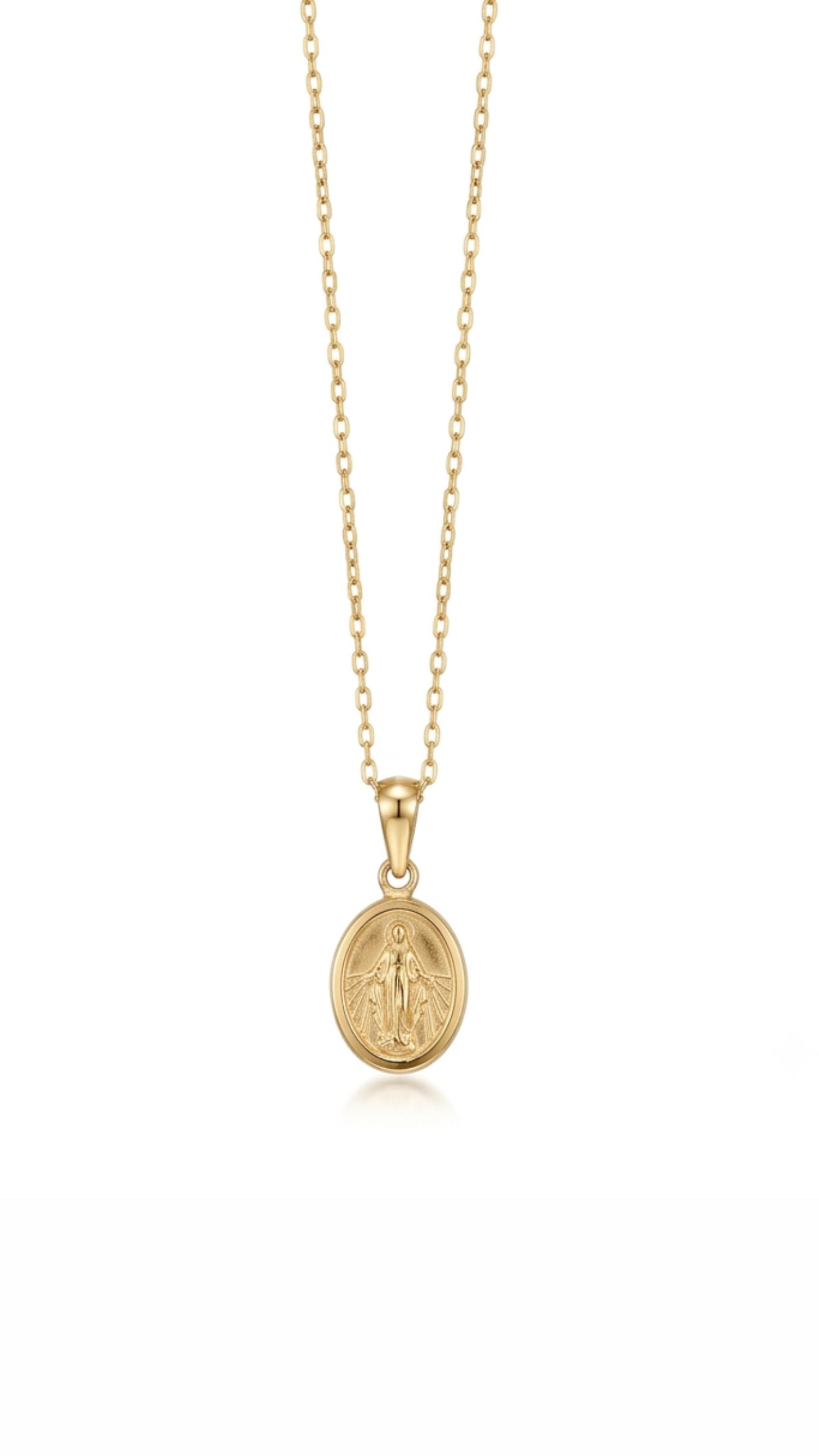9ct Gold Small Miraculous Medal Necklace