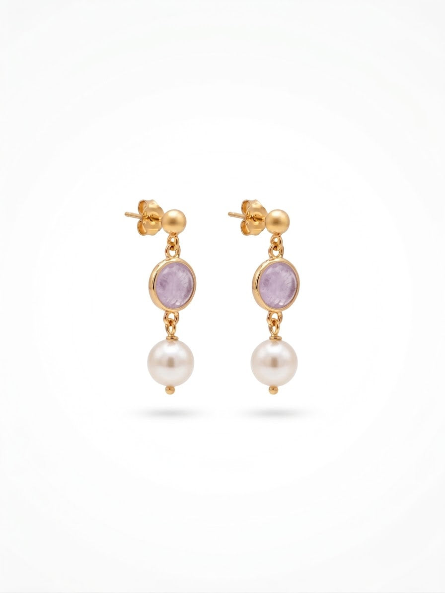 Aurelia Gold Plated Coloured Drop Earrings