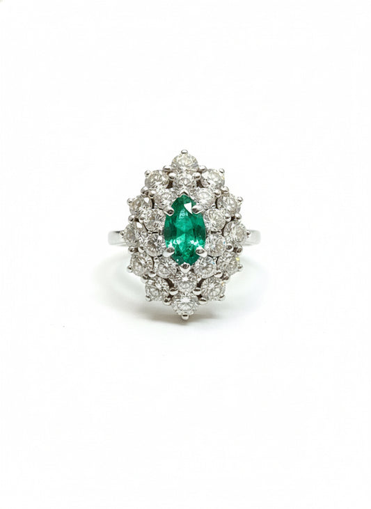 Emerald Cluster Ring