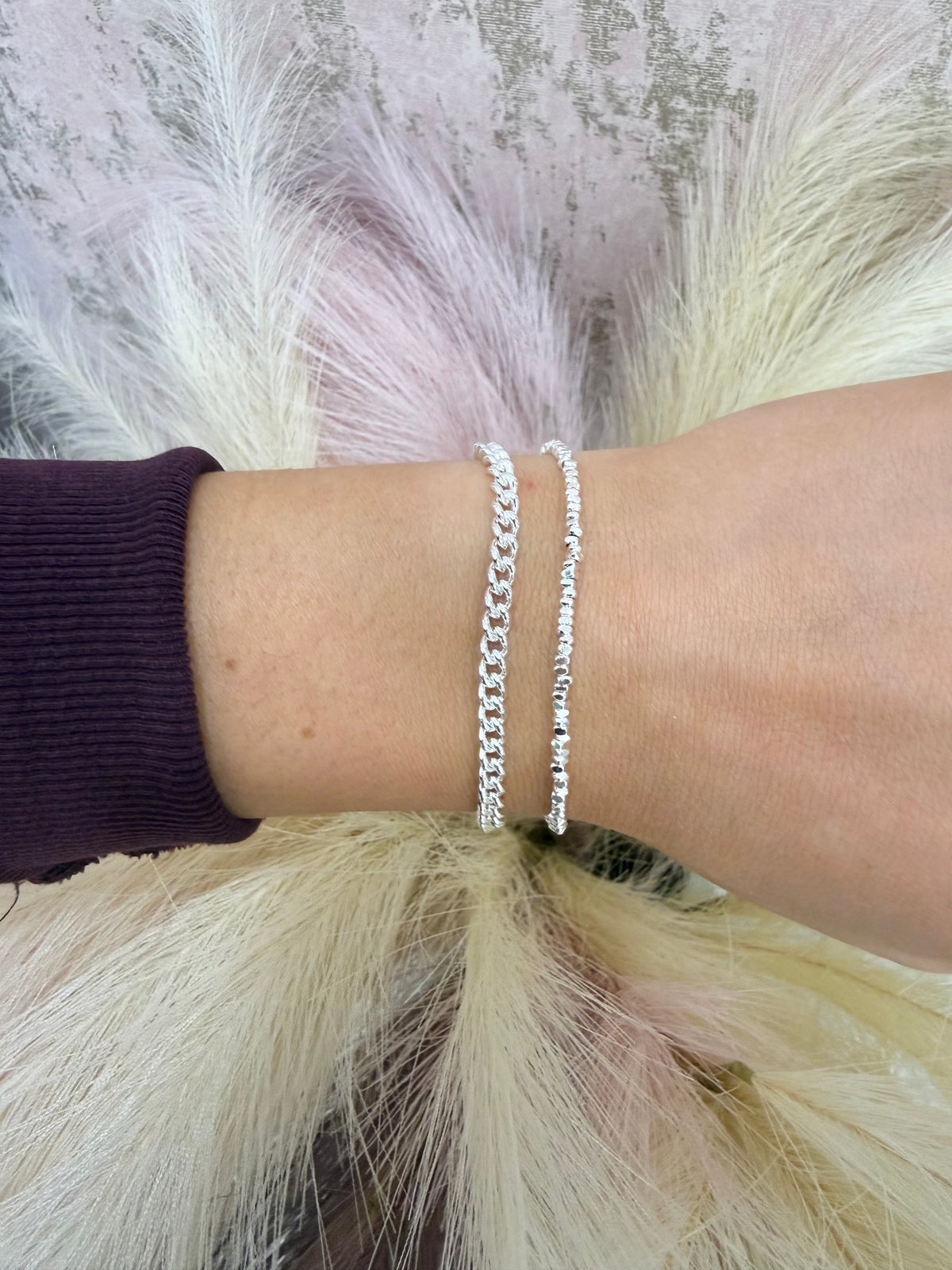 Gerty Silver Damond Cut Bracelet
