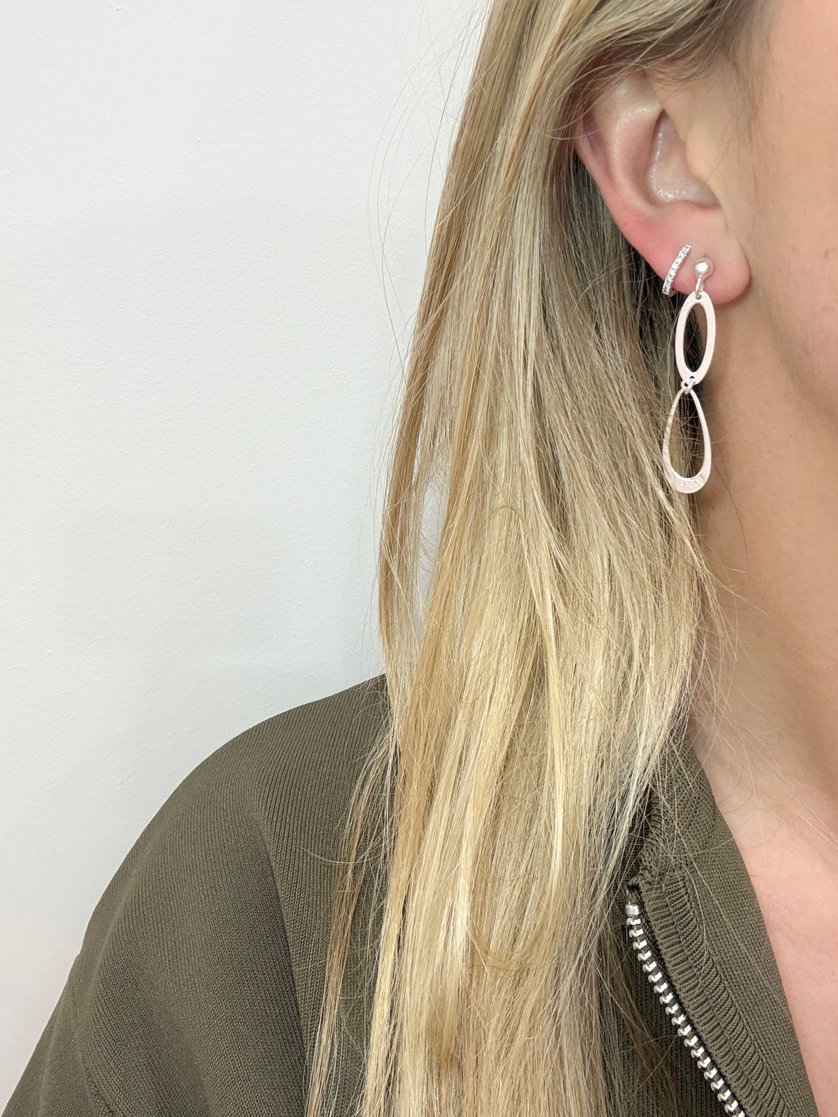 Saz Sterling Silver Drop Earrings