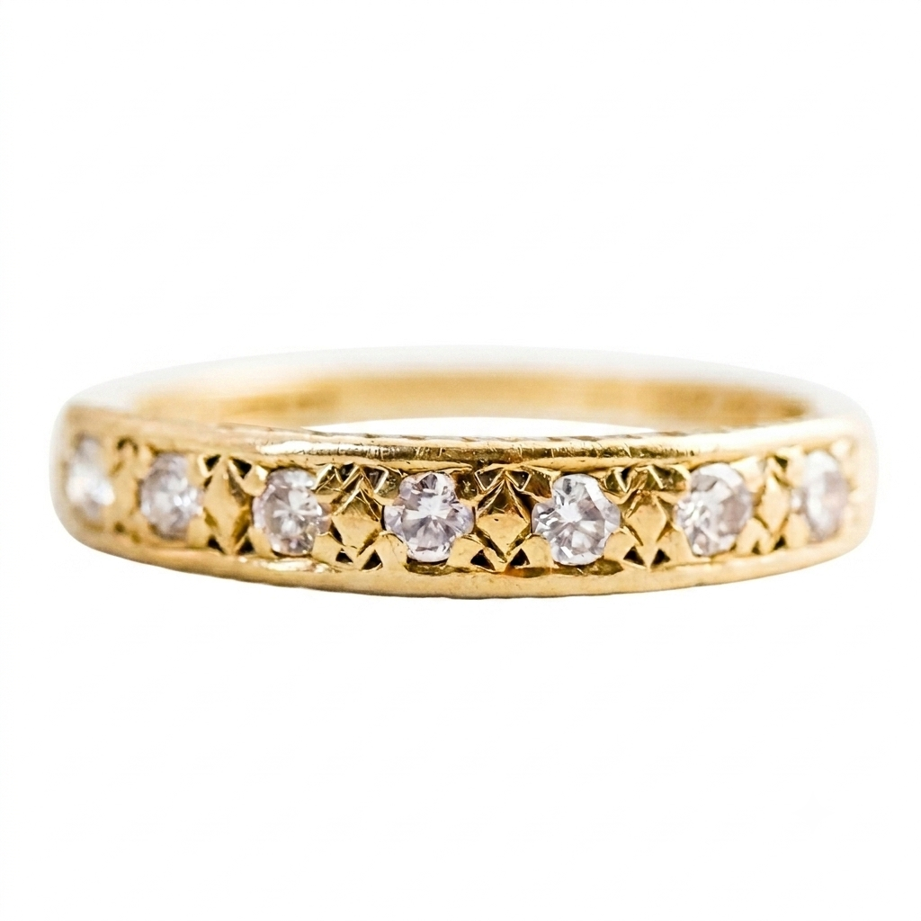 9ct Gold Half Eternity Diamond Ring
