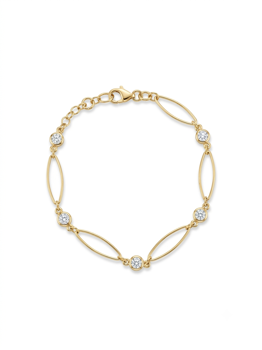 Caggie Gold Plated Cz Bracelet
