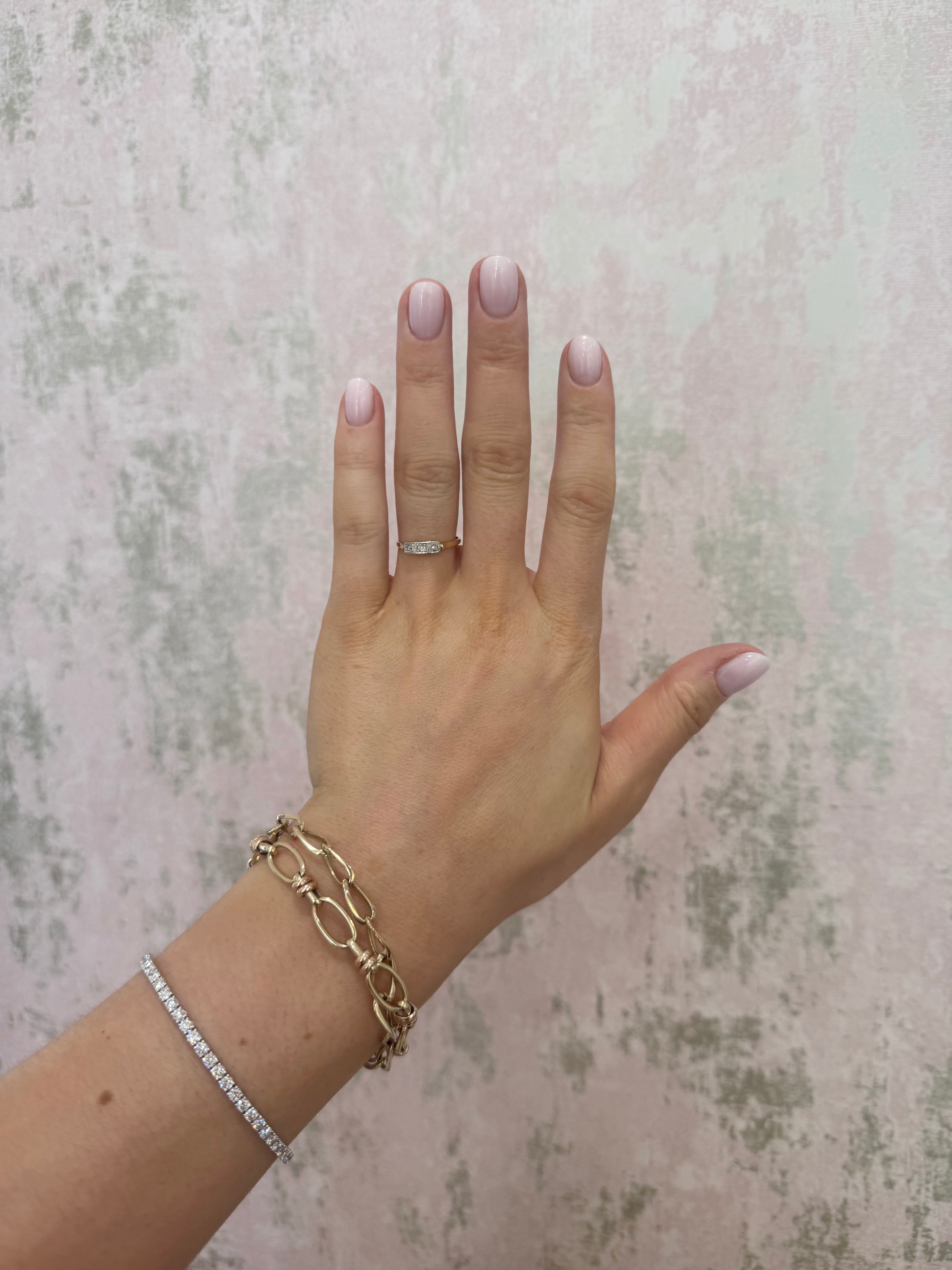 Edwardian 18ct Gold Trilogy Diamond Ring
