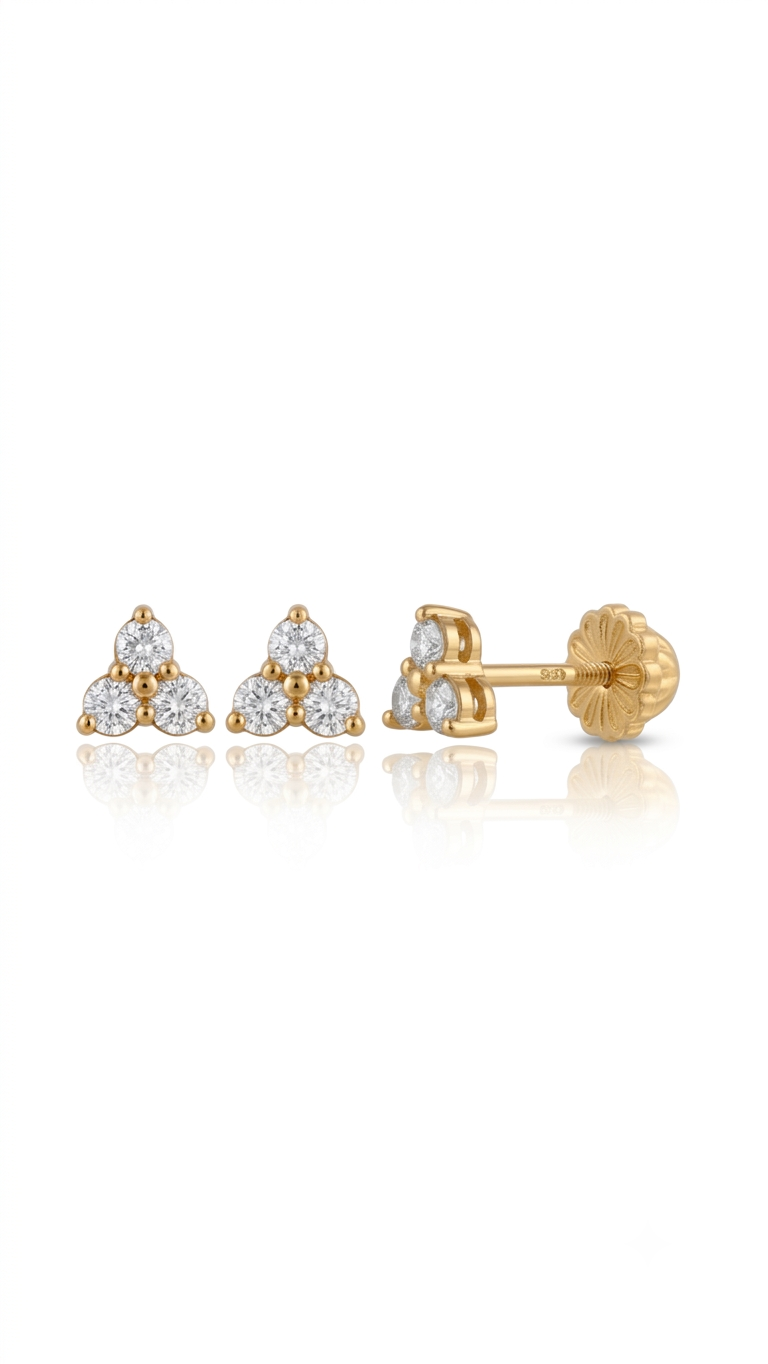 Doreen 9ct Gold Flatback Earrings