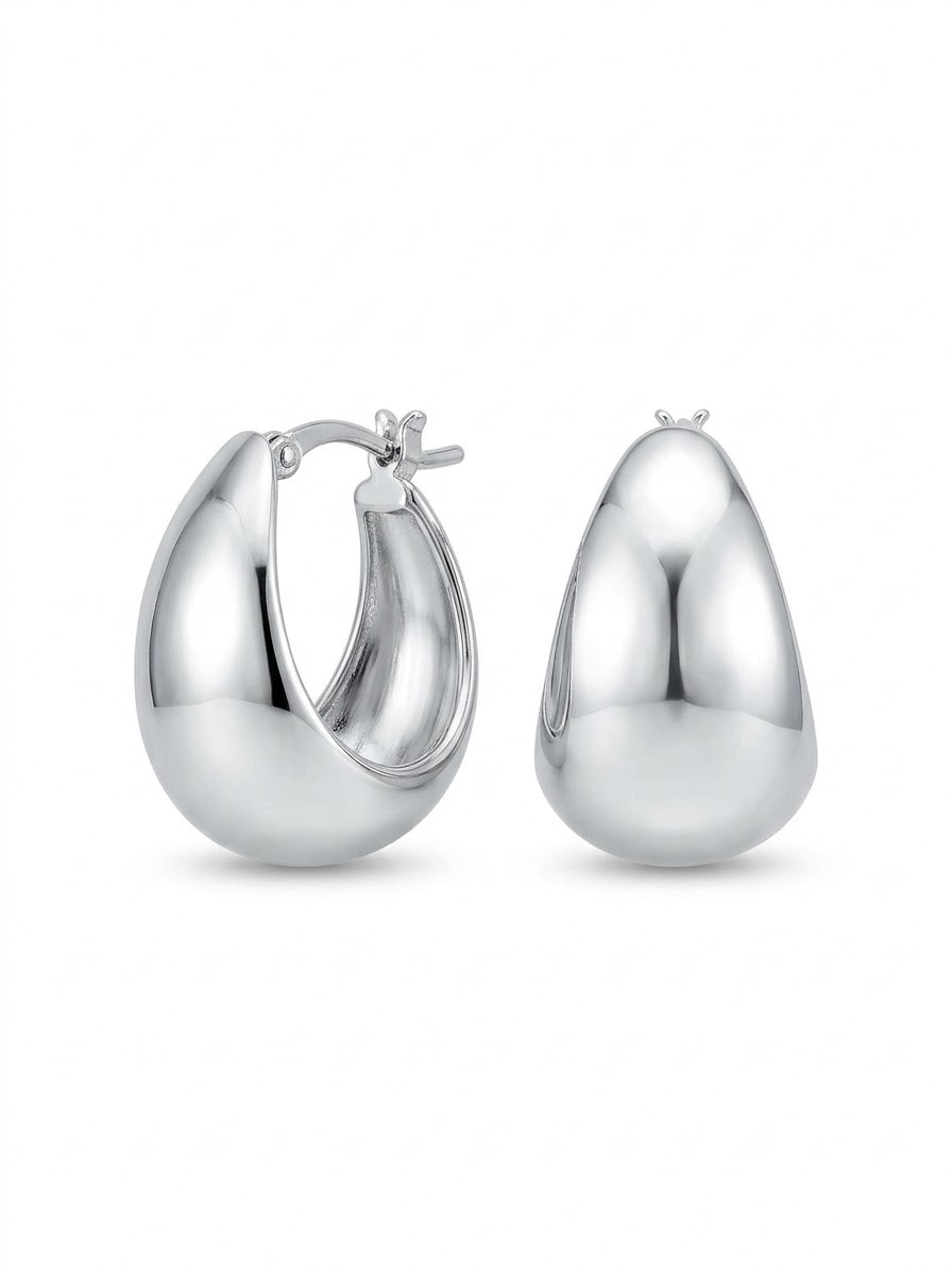 Belle Sterling Silver Chunky Hoops