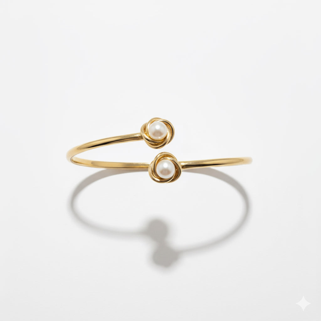 9ct Gold Pearl Bangle