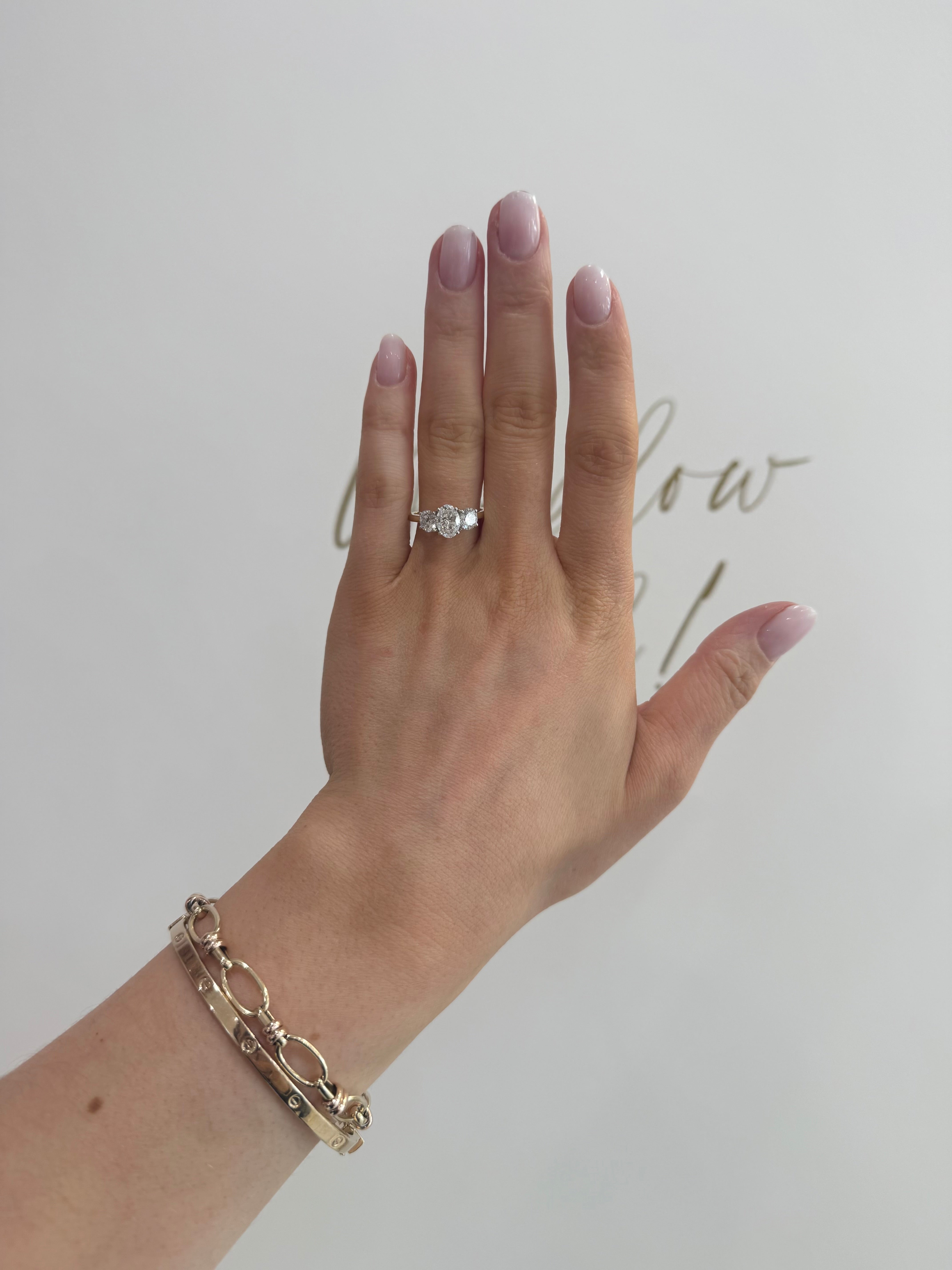 9ct 3x Stone Lab Diamond Ring