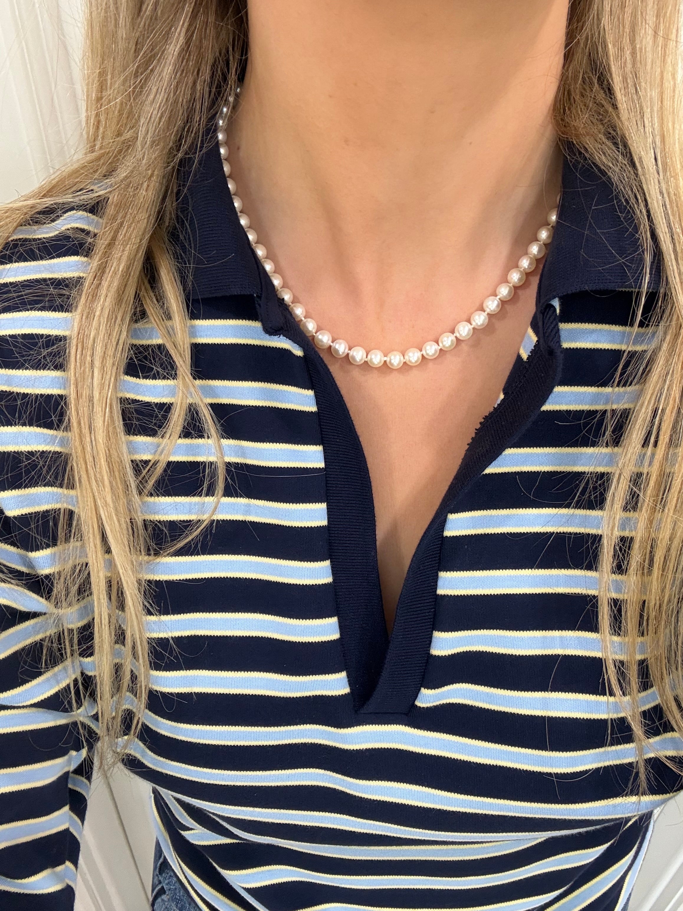 Classic Vintage Freshwater Pearl Necklace With 9ct Gold Clasp