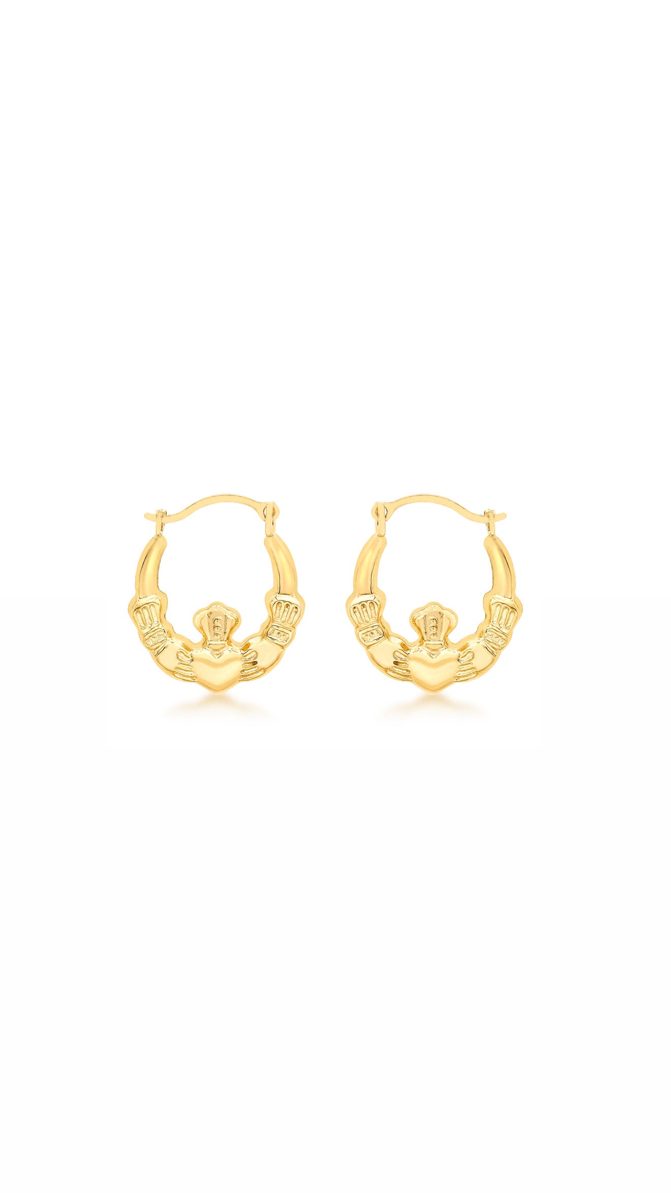 9ct Gold Claddagh Hoops