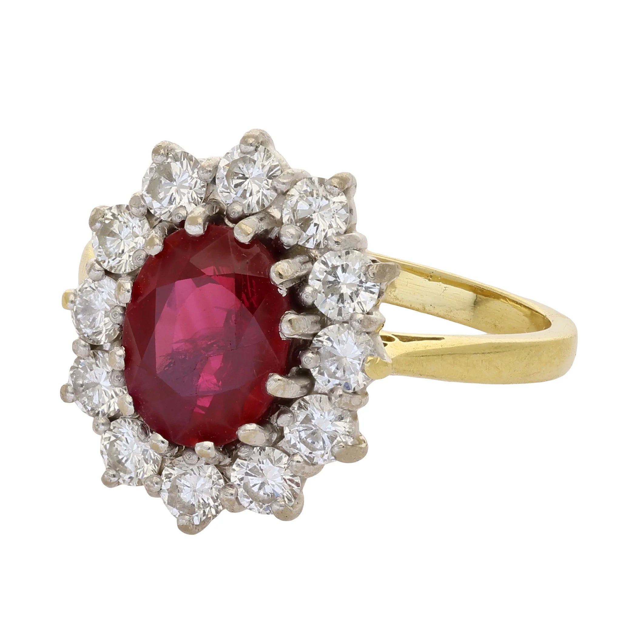 18ct Ruby & Diamond Cluster Ring