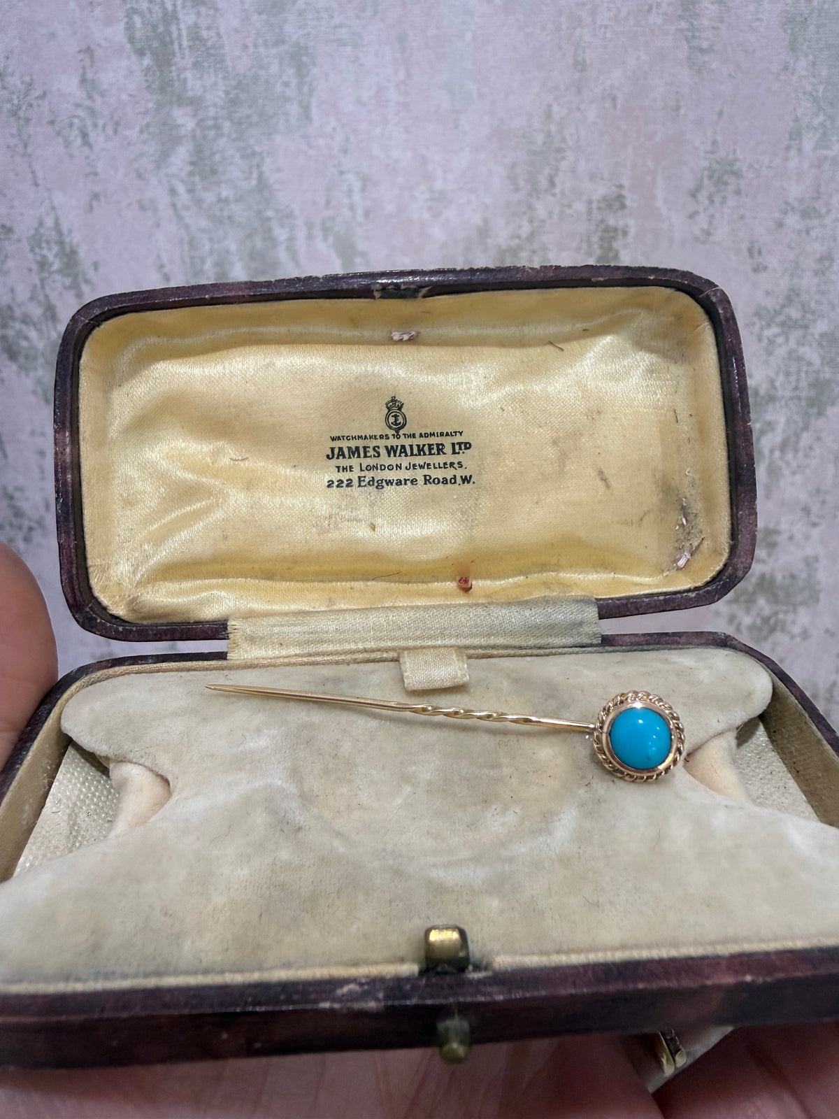 Antique Edwardian 9ct Gold & Turquoise Stickpin