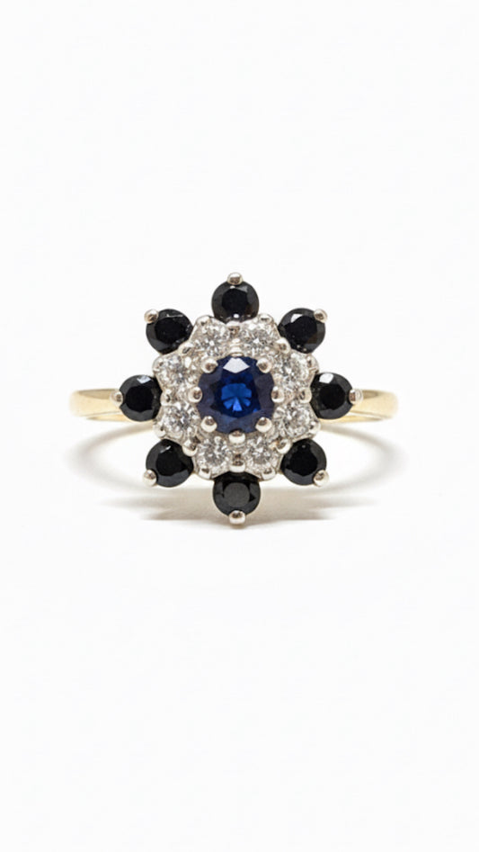 Sapphire & Diamond Art Deco Ring