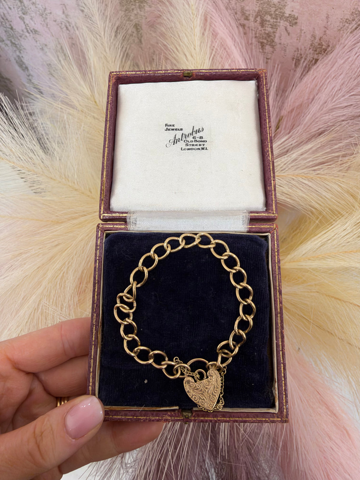 9ct Gold Curb Textured Lock Bracelet