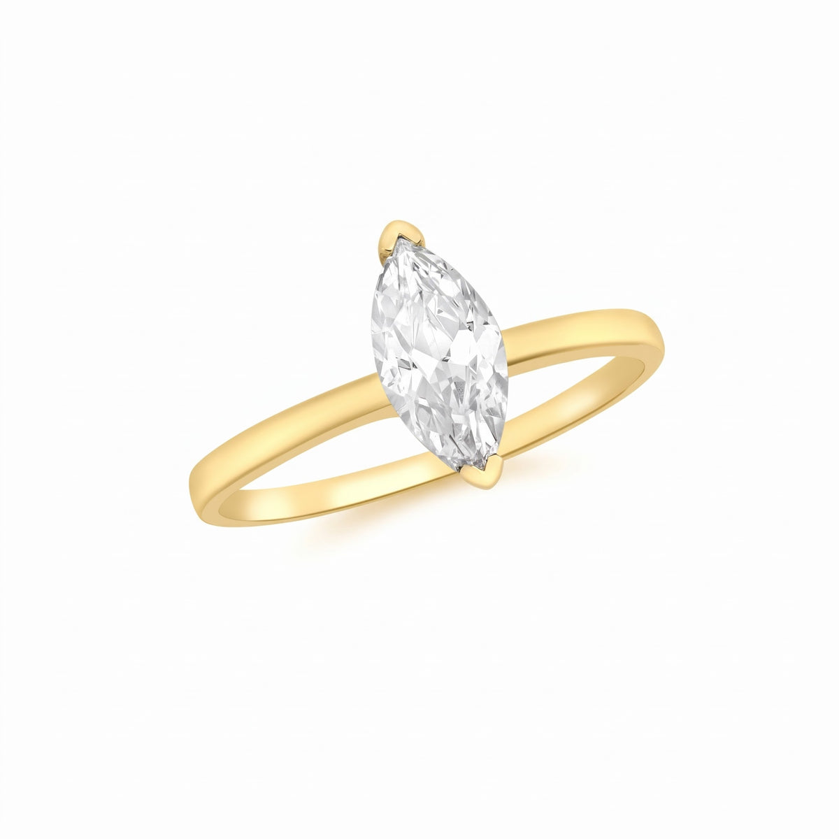 9ct Gold Marquise Cz Promise Ring