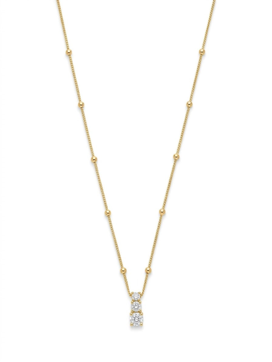 Raya Gold Plated Cubic Zirconia Cz Necklace