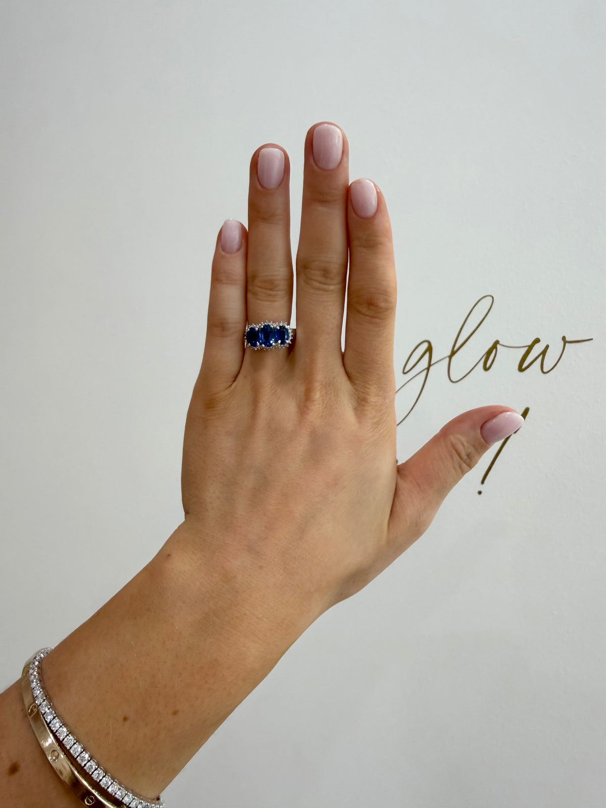 9ct White Gold Kyanite & Diamond Ring