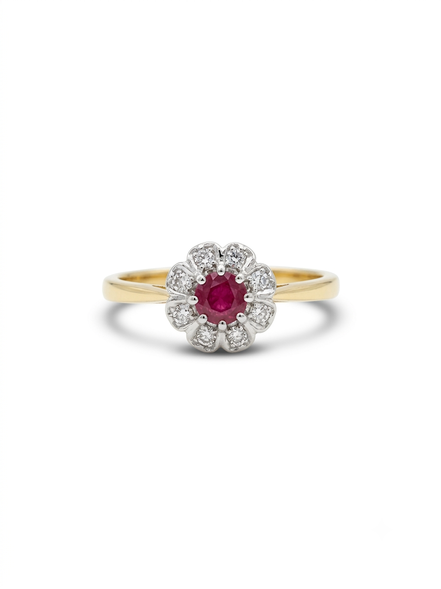 9ct Gold Ruby & Diamond Ring