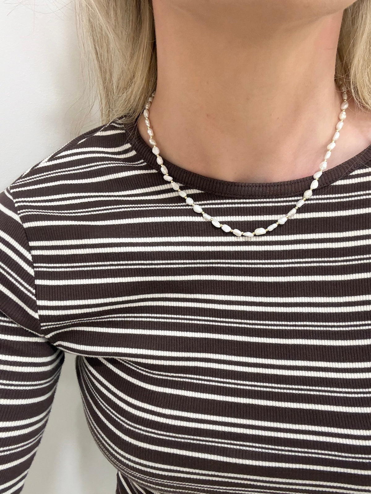 Odette Gold Plated Baroque Pearl Necklace
