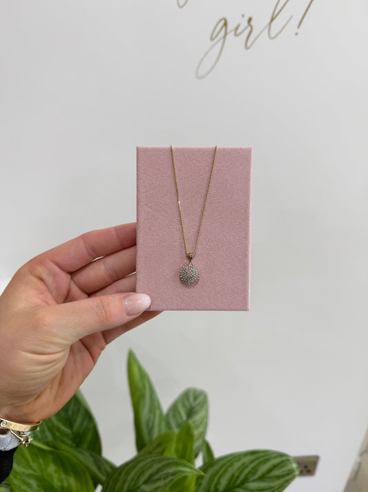9ct Gold Natural Diamond Cluster Necklace