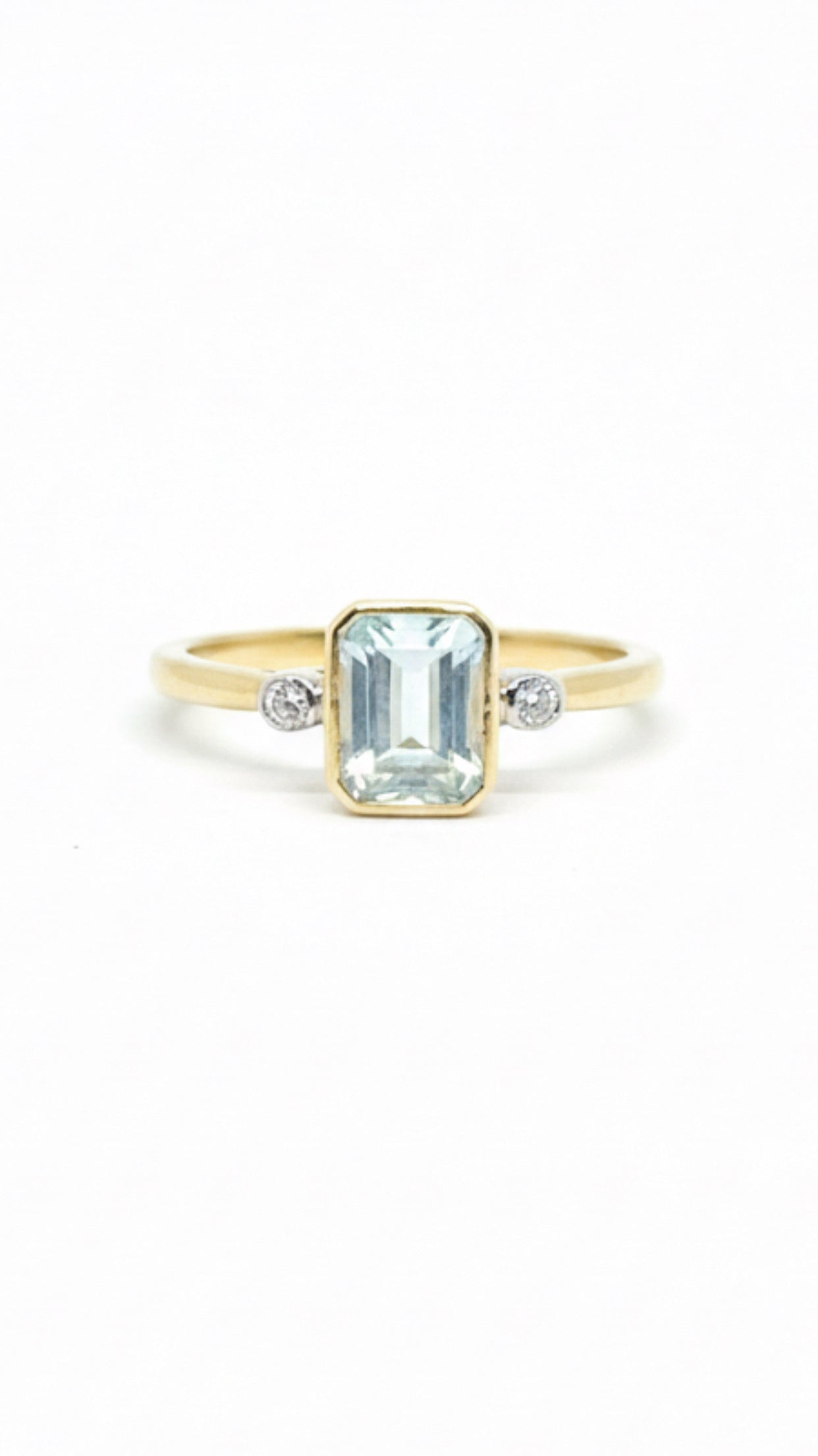 Green Amethyst  & Diamond Ring